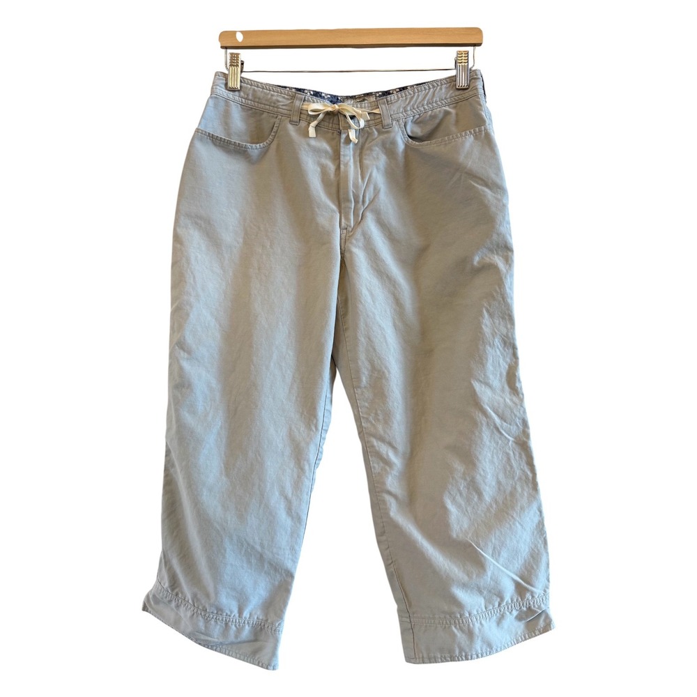 Horny Toad Women's Pale Green Cropped Hiking Capri Pants Drawstring Waist Size 6